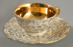 Bavaria antik gazdagon aranyozott kávés készlet, jelzett, minimális kopással, egy csésze hiánnyal