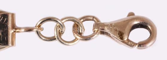 Fehér- és sárga arany (Au) karlánc. Jelzett, 1998 utáni fémjel, 14 karátos arany, h: 16 cm, nettó 5,...