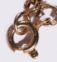 Sárga arany (Au) dupla anker karlánc. Jelzett, hivataljel, 18 karátos arany, h: 20 cm, nettó 4,28g