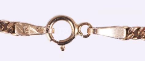 Arany (Au) pancer karlánc / bokalánc. Jelzett, 2004 utáni behozatali jel, 14 karátos arany, h: 20 cm...