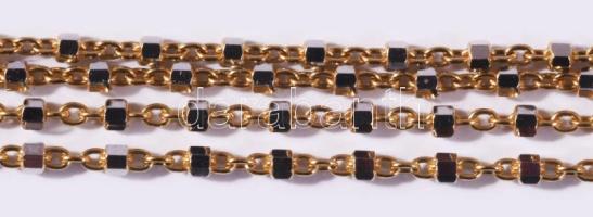 Fehérarany és sárga arany (Au) anker nyaklánc, jelzett, 2016 utáni fémjel, 14 karátos arany, h: 48 c...