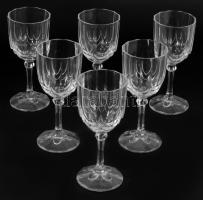 Kristály talpas pohár készlet, 6 darab, hibátlan, m: 16 cm