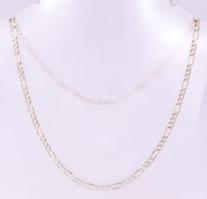 Fehérarany és sárga arany (Au) 3+1 figaro nyaklánc. Midas jelzéssel, 14k, h: 49 cm, nettó 11,75g