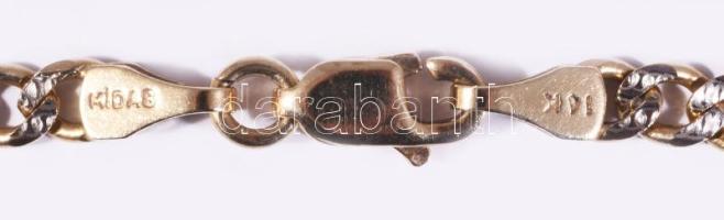 Fehérarany és sárga arany (Au) 3+1 figaro nyaklánc. Midas jelzéssel, 14k, h: 49 cm, nettó 11,75g