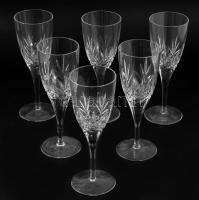 Kristály talpas pohár készlet, 6 darab, hibátlan, m: 18,5 cm