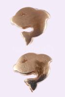 Delfines fülbevaló pár sárga arany 14K jelzett 5,12 g 1,5 cm