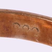 Gyűrű, cirkónnal, rozé arany 14K jelzett 2,45 g m: 52