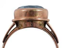 Gyűrű, nagy akvamarinnal, sárga arany 14K jelzett 7,26 g m: 60 kő 10 mm