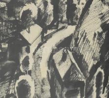 Czumpf Imre (1898-1973): Postumia/Postojna (Szlovénia/Slovenia), 1938. Tus, papír, jelzett. Üvegezet...