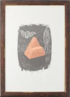 Stefanovits Péter (1947-): Ősz, 1995. Szitanyomat, papír, jelzett. Művészpéldány E.A. IV/V. számozással. Lap alján ázásnyommal. Üvegezett fakeretben. 29x20 cm