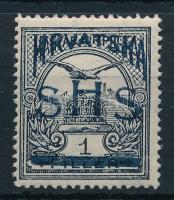 SHS 1918 Turul 1f próbanyomat Bodor vizsgálójellel