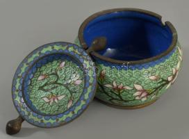 Cloisson zománcozott réz hamutál. d: 8 cm