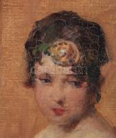 Jelzés nélkül (Vigh Bertalan?): Portré. Olaj, vászon. Hátoldalán Szabó György Képszalon 1920-40 körü...