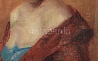 Jelzés nélkül (Vigh Bertalan?): Portré. Olaj, vászon. Hátoldalán Szabó György Képszalon 1920-40 körü...