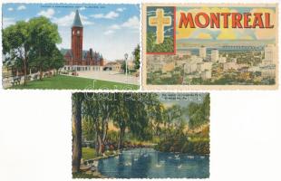 16 db RÉGI amerikai és kanadai képeslap / 16 pre-1945 American and Canadian town postcards