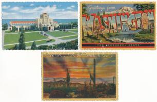 16 db RÉGI amerikai és kanadai képeslap / 16 pre-1945 American and Canadian town postcards