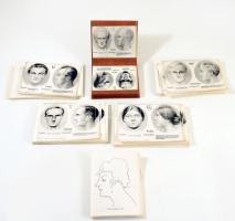 Fejformák és karakterek praktikus asztrológia azonosító kártyák berakóban és külön fotókon, nagyon sok darab