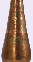 Zománcmintás réz váza, m: 36 cm