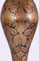 Zománcozott mintás réz nagyváza, m: 45 cm