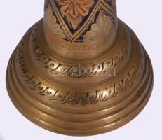 Zománcozott mintás réz nagyváza, m: 45 cm