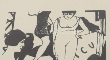 Christian Schad (1894-1982): Circus, 1925, utánnyomás 1970 körül (Panderma kiadás). Fametszet, papír...