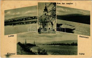 Kisoroszi, látkép, Római katolikus templom, Duna részlet. Bencsik István kiadása (Rb)