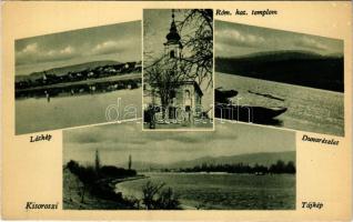 Kisoroszi, látkép, Római katolikus templom, Duna részlet. Bencsik István kiadása (fl)