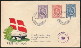 1945 X. Keresztély király sor cenzúrázott FDC-n Mi 286-288