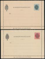 2 klf dán felülnyomott díjjegyes levelezőlap, használatlanok