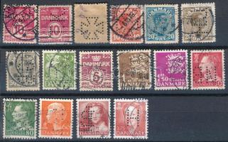 Dánia 16 klf perfin bélyeg