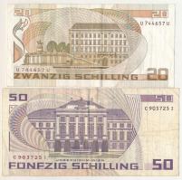 Ausztria 1986. 20Sch "U744657U" + 50Sch "C903725I" T:F
Austria 1986. 20 Schilli...