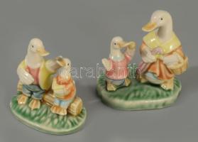 2 darab kacsa figurás gyermekjáték porcelán, hibátlan, m: 8,5 cm alatt