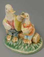 2 darab kacsa figurás gyermekjáték porcelán, hibátlan, m: 8,5 cm alatt