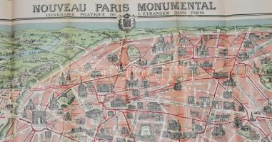 cca 1890 Nouveau Paris Monumental, vászonkötésben, sérült, 56×75 cm