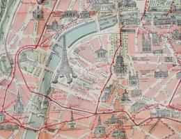 cca 1890 Nouveau Paris Monumental, vászonkötésben, sérült, 56×75 cm