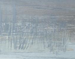 Bányai Béla (1955-): Hangulatos táj. Olaj, farost. Jelzett. Üvegezett fakeretben. 39x59 cm