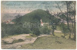 1917 Soborsin, Szoborsin, Savarsin; látkép távlatból. Kerpel Izsó kiadása / general view + "TÖVIS - ARAD - BUDAPEST 6 D" vasúti mozgóposta bélyegző (EK)