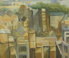 Stewers jelzéssel: Katonai repülőgépek London felett. Olaj, vászon. Jelzett. Apró felületi sérülések...