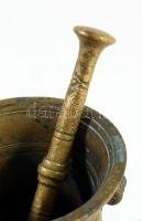 Mini réz mozsár, törővel d: 7 cm, m: 6 cm