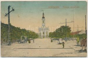 1936 Budapest XXIII. Soroksár, Ferenc József tér. leporellólap 10 képpel (ázott / wet damage)