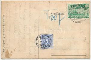 1936 Budapest XXIII. Soroksár, Ferenc József tér. leporellólap 10 képpel (ázott / wet damage)