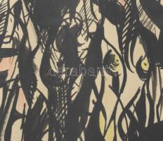 Olvashatatlan (Marosi?) jelzéssel: Női aktok. Vegyes technika, papír, üvegezett fakeretben, 22,5×21,...