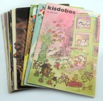 1986-1988 A Kisdobos c. ifjúsági magazin 13 db vegyes száma, az egyik szám széteső állapotban