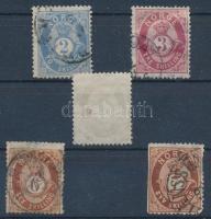 1872/1875 5 klf forgalmi bélyeg vegyes minőségben Mi 17-21