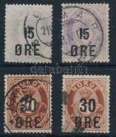 Norvégia 4 klf felülnyomott bélyeg