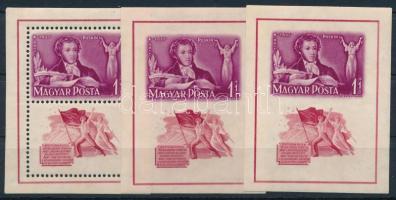 1949 Puskin fogazott és 2 db vágott blokk (13.500)