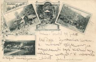 1899 Málnásfürdő with railway bridge and Herkulesfürdő