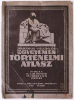 cca 1933 Barthos - Kurucz: Egyetemes történelmi atlasz. Bp., é.n., M. Kir. Honvéd Térképészeti Intézet, 40 p. Kiadói tűzött papírkötés, viseltes borítóval.