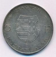 1947. 5Ft Ag "Kossuth" T:XF,VF patina Adamo F8.1