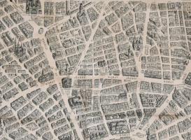 1963 Budapest távlati térképe, belső terület, tervezte és rajzolta: Mácsai István és Kass János, kia...